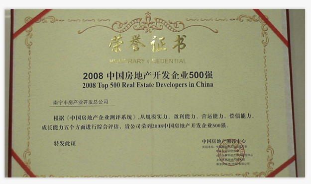 2008中(zhōng)國房地産開(kāi)發企業500強